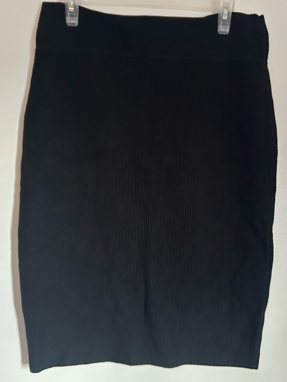 New York & Company Black Ribbed Pencil Skirt
